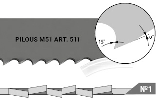 Биметаллические ленточные пилы по металлу Pilous M51 Art.511