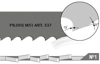 Биметаллические ленточные пилы по металлу Pilous M51 Art.537